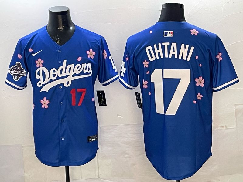 Men Nike 2026 Los Angeles Dodgers #17 Ohtani Blue Sakura Edition Game MLB Jersey 058->los angeles dodgers->MLB Jersey